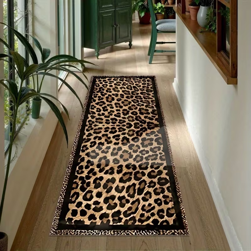 Commercial Window Printing - Leopard Print Stain-Resistant Carpet Bedroom Bedside