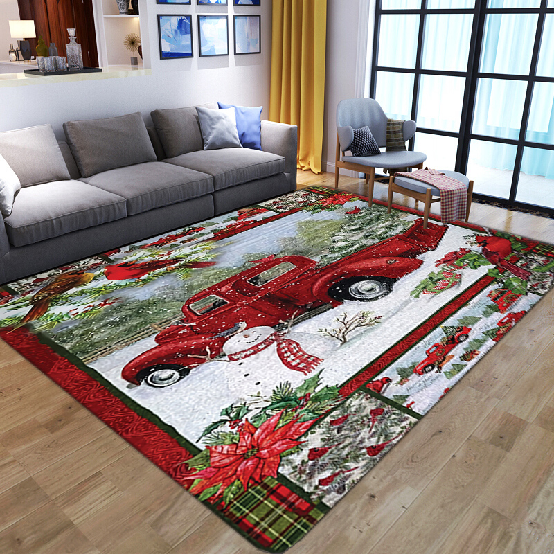 Commercial Window Printing - Merry Christmas Gift Anti-slip Carpets Living