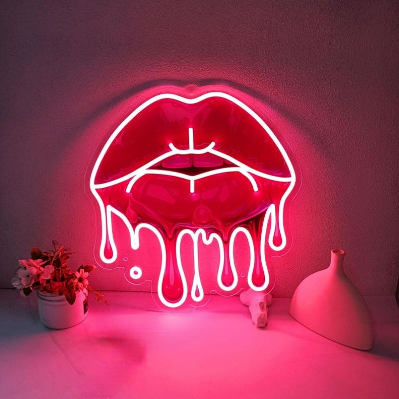 Melting Lips UV Printed Neon S - Commercial Uv Printing review and price