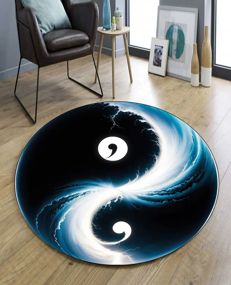Yin Yang Symbol Round Rug Vivi - Commercial Vinyl Printing Machine review and price