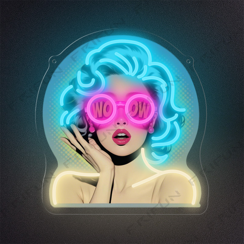 WOW Curl Girl Neon Sign UV Pri - Commercial Uv Printing review and price
